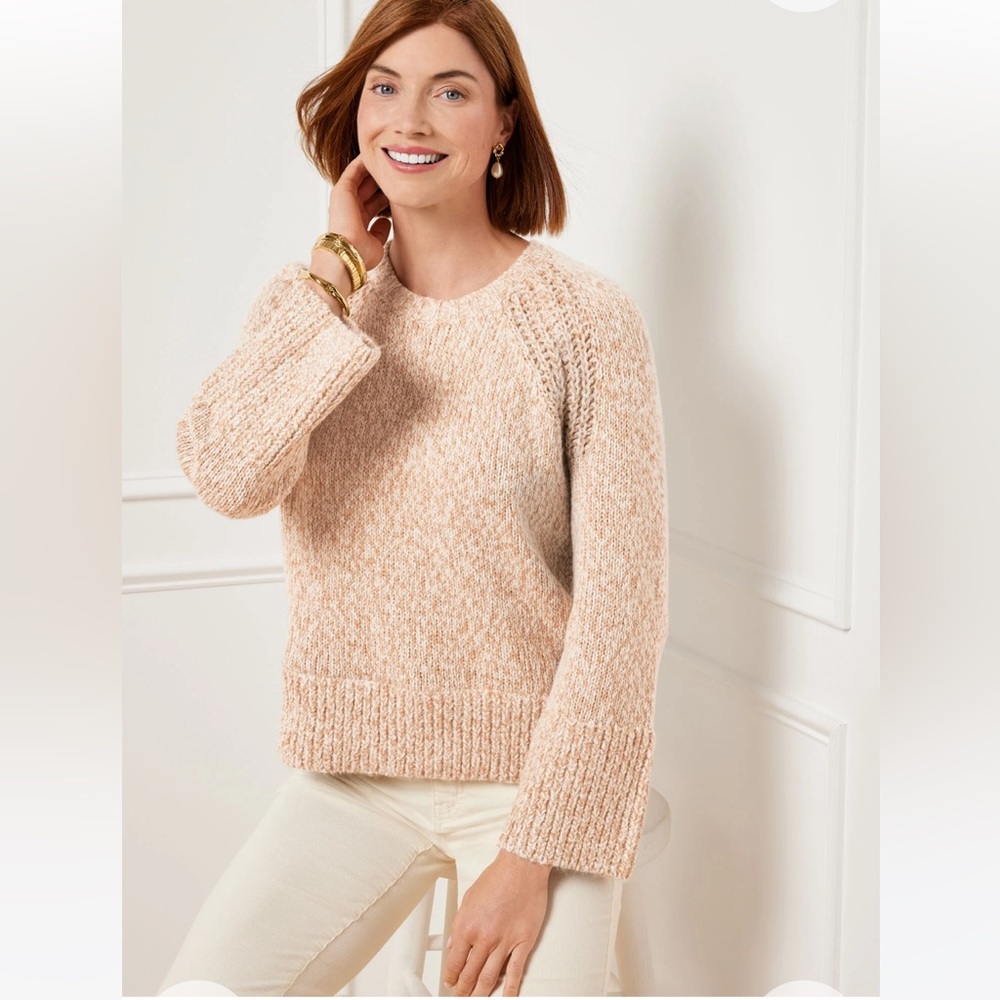 NWT Talbots SHAKER STITCH SWEATER - METALLIC MARL